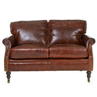 Belgrave Vintage Leather 2 Seater Sofa-Dovetailed & Doublestitched